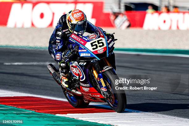 Andrea Locatelli from Italy and Yamaha YZF R1 during the World Superbike Free Practice at Assen TT Circuit on April 23, 2022 in Assen, Netherlands.