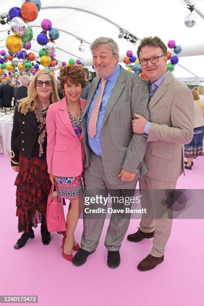Laurie Feig, Kathy Lette, Stephen Fry and Ewan Venters attend Shakespeare's Birthday lunch presented by Pragnell and hosted by Alexander Armstrong in...