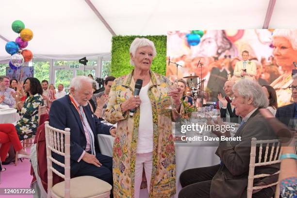 Dame Judi Dench performs at Shakespeare's Birthday lunch presented by Pragnell and hosted by Alexander Armstrong in the grounds of the Royal...