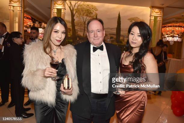 Evelyn Ho, Michael Daly and Fay Lin attend Sino American Commerce Association Awards Gala with new President Sir Gary Kong at Leonard's Palazzo on...