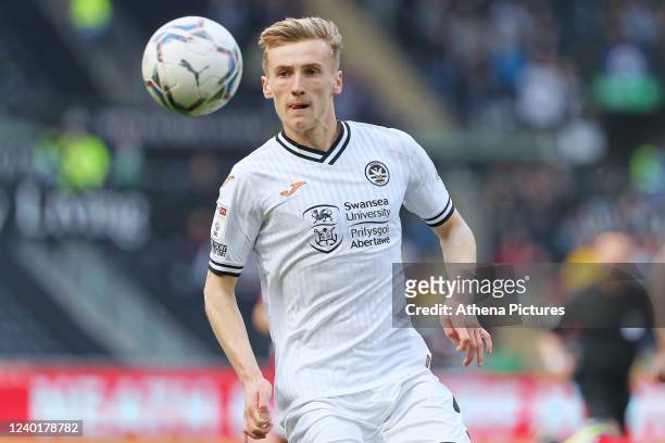Flynn Downes of Swansea City in action during the Sky Bet Championship match between Swansea City and Middlesbrough at the Swansea.com Stadium on...