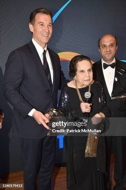 Tom Suozzi, Gloria Starr Kins and Jawad Maalik attend Sino American Commerce Association Awards Gala with new President Sir Gary Kong at Leonard's...