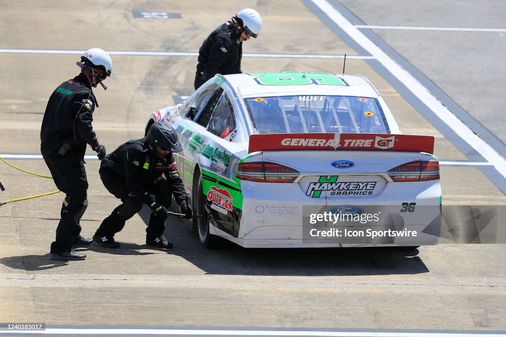 Ryan Huff Racing Ryan Huff pits during the running of the General Tire 200 on April ...
