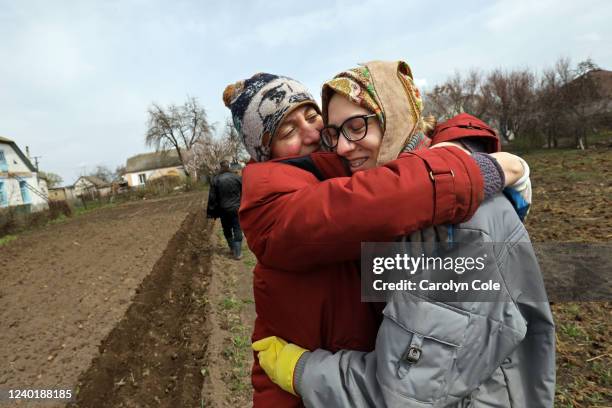 2022In the town of Borodyanka on April 23 Inna Korohodina, left, age 45, and her daughter Lera Korohodina, age 22 had only reunited hours before and...