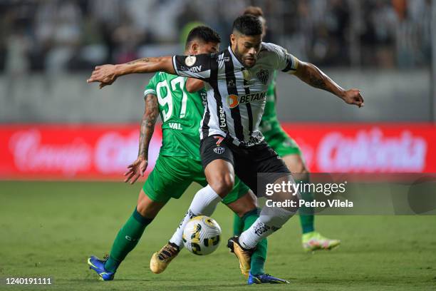 Hulk of Atletico Mineiro and Val of Coritiba fight for the ball during a match between Atletico Mineiro and Coritiba as part of Brasileirao 2022 at...