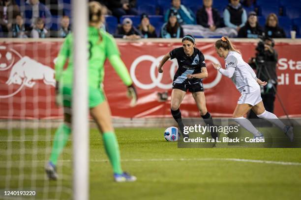 Cameron Tucker of NJ/NY Gotham FC looks for the shot on goal in the second half of the 2022 NWSL Challenge Cup match against Orlando Pride at Red...