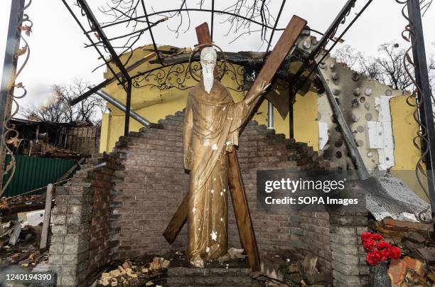 Completely destroyed church in the village of Gorenka as a result of military operations of Russian invaders in Ukraine Russia invaded Ukraine on 24...