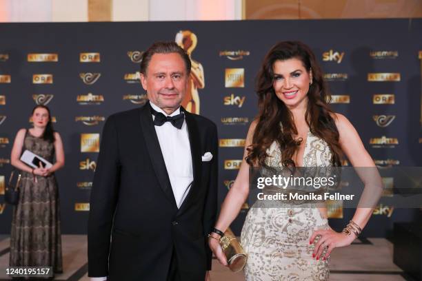 Alexander Wrabetz and Leona Koenig attend the 33rd Romy Award In Vienna at Hofburg Palace Vienna on April 23, 2022 in Vienna, Austria.