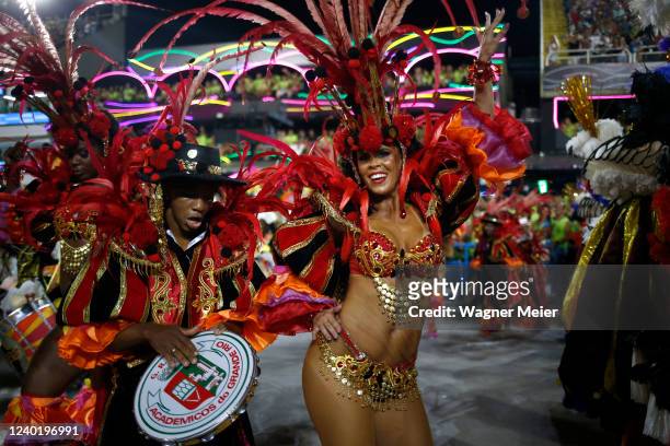 Members of Grande Rio samba school during the Special Group Parade on day four of the Rio de Janeiro 2022 Carnival at Marques de Sapucai Sambodrome...