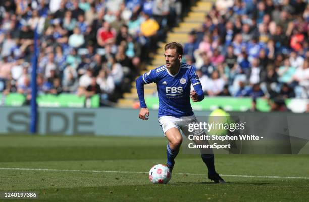 Leicester City's Kiernan Dewsbury-Hall during the Premier League match between Leicester City and Aston Villa at The King Power Stadium on April 23,...