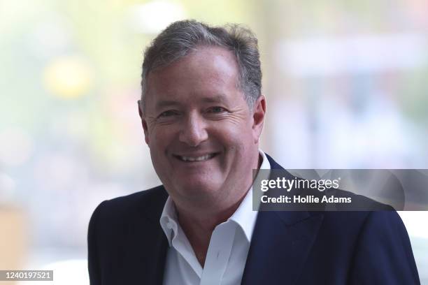 Personality Piers Morgan arrives at BBC Broadcasting House head of his appearance on Sunday Morning on April 24 in London, England. Sophie Raworth's...