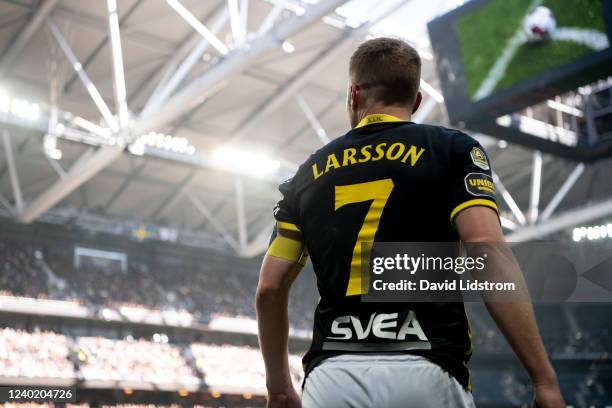 Sebastian Larsson of AIK during the Allsvenskan match between AIK and Djurgardens IF at Friends Arena on April 24, 2022 in Stockholm, Sweden.