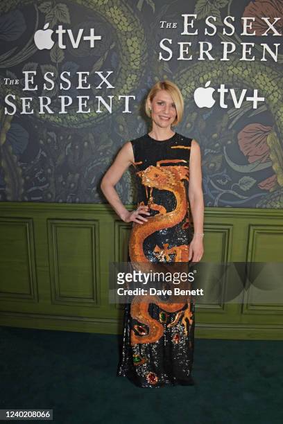 Claire Danes attends the Premiere of "The Essex Serpent" at The Ham Yard Hotel on April 24, 2022 in London, England. The Essex Serpent is available...