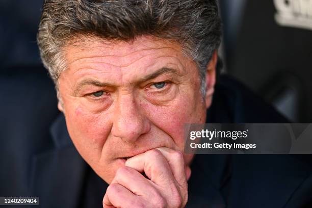 Walter Mazzarri head coach of Cagliari looks on prior to kick-off in the Serie A match between Genoa CFC and Cagliari Calcio at Stadio Luigi Ferraris...