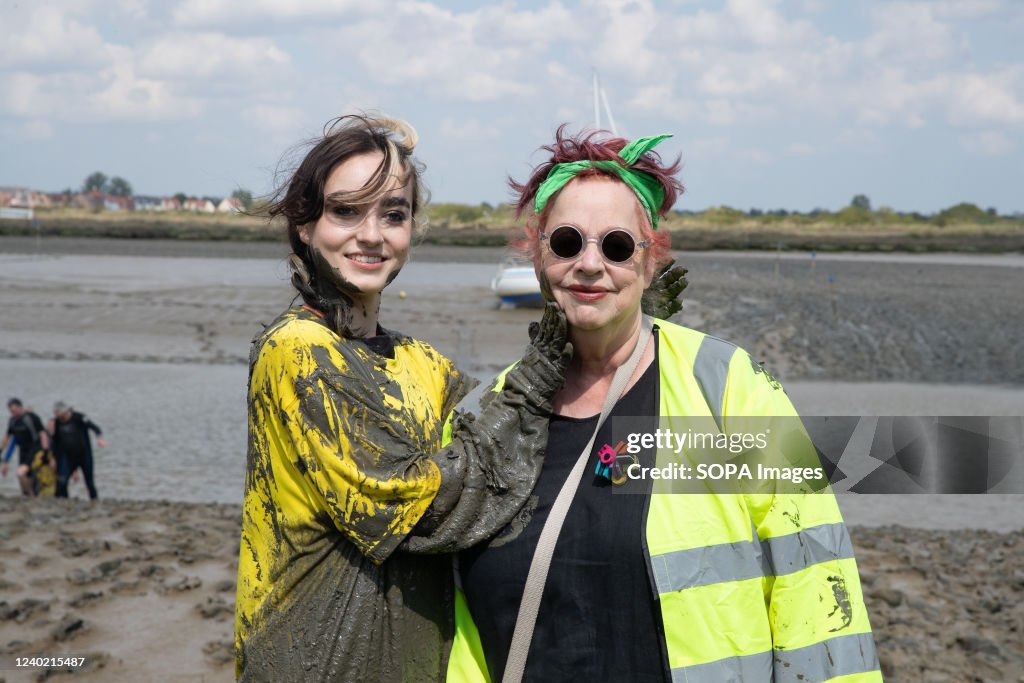 Jobrand Jo Brand and her daughter Maisi take part in the Maldon Mud Race in ...