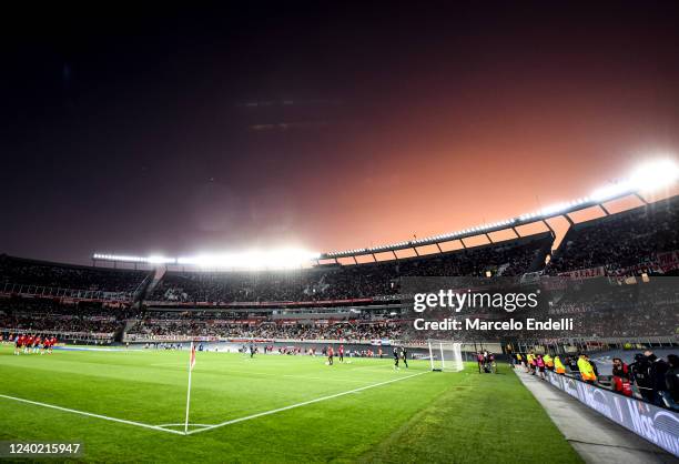 General view of Estadio Monumental Antonio Vespucio Liberti before a match between River Plate and Atletico Tucuman as part of Copa de la Liga 2022...