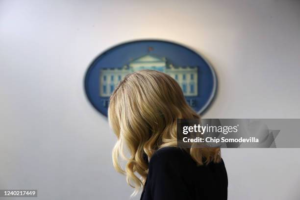 White House Press Secretary Kayleigh McEnany talks to reporters during a news conference in the Brady Press Briefing Room at the White House June 1,...