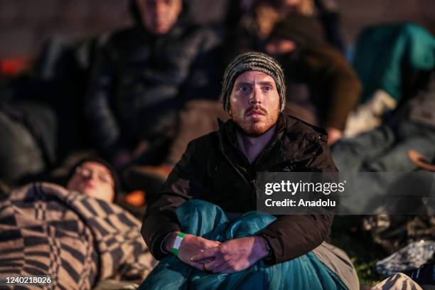 Australians and New Zealanders attend the ANZAC Dawn service at Anzac Cove in commemoration of the 107th anniversary of Canakkale Land Battles on...