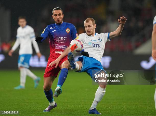 Yusuf Yazici of CSKA Moscow in action during Russian Premier League match between CSKA Moscow and Dinamo Moscow at VEB Arena in Moscow, Russia on...