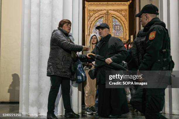 Church security evicts a vendor outside the Chisinau Cathedral of the Nativity of Christ. The armed conflict in Ukraine has had an impact on the...