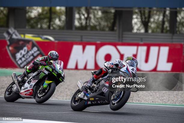 Scott Redding GBR BMW M1000 RR BMW Motorrad WorldSBK Team N°22 Alex Lowes GBR Kawasaki ZX-10RR Kawasaki Racing Team WorldSBK during the World...