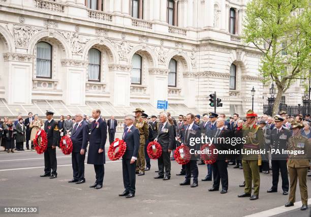 The Duke of Cambridge attending the Wreath Laying Ceremony commemorating Anzac Day at the Cenotaph, London. Anzac Day has been observed in London...
