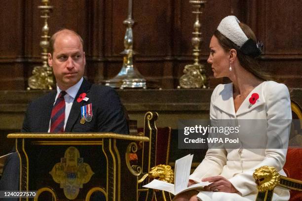 Prince William, Duke of Cambridge and Catherine, Duchess of Cambridge attend a Service Of Commemoration and Thanksgiving as part of the ANZAC day...