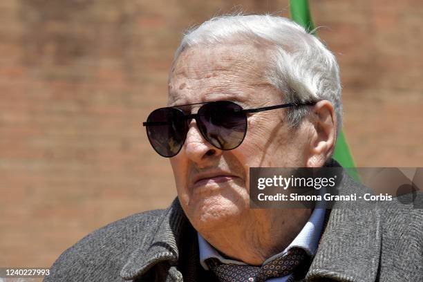 Heroic partisan Mario Fiorentini at Porta San Paolo, symbolic site of the Liberation from Nazifascism , on April 25, 2022 in Rome, Italy. The...