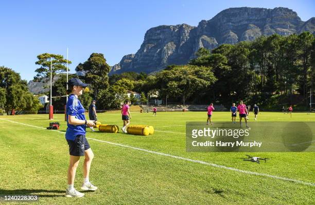 Cape Town , South Africa - 25 April 2022; Assistant performance analyst Juliett Fortune during a Leinster rugby squad training session at Westerford...