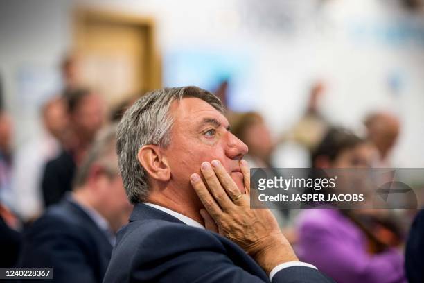 Flemish Minister President Jan Jambon pictured during a visit to 'The Lhoft', Luxembourg House of Financial Technology, part of an economic mission...