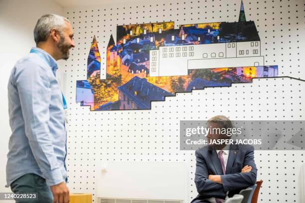 Flemish Minister President Jan Jambon pictured during a visit to 'The Lhoft', Luxembourg House of Financial Technology, part of an economic mission...