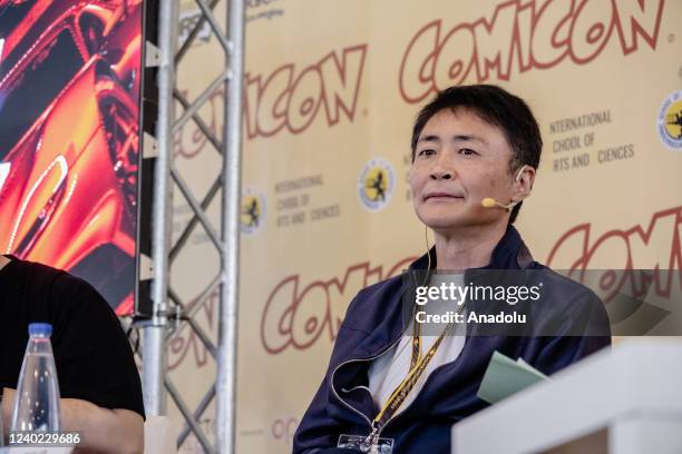 Japanese game designer and developer, Kazunori Yamauchi, meets the public at the COMICON comic book fair in Naples, Southern Italy, on April 25,...