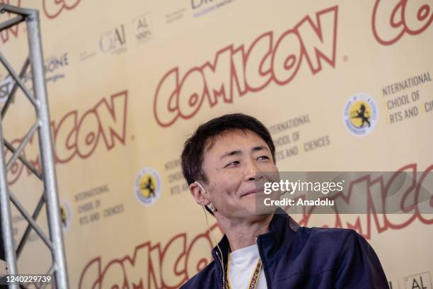 Japanese game designer and developer, Kazunori Yamauchi, meets the public at the COMICON comic book fair in Naples, Southern Italy, on April 25,...