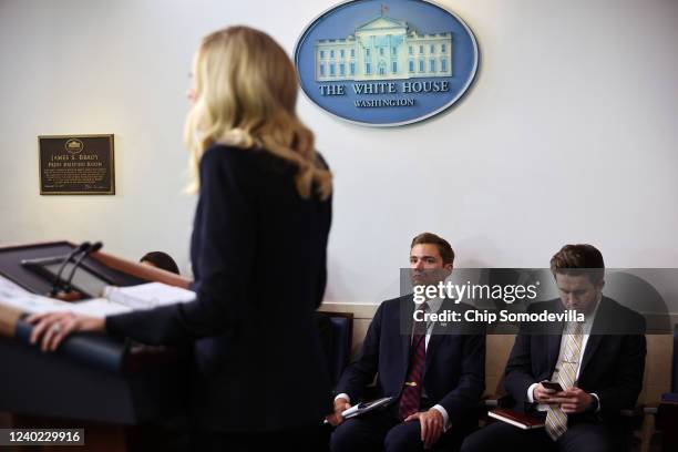 Principal Assistant Press Secretary Chad Gilmartin and Senior Communications Advisor Ben Williamson attend White House Press Secretary Kayleigh...