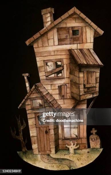 haunted house - crazy house stock illustrations