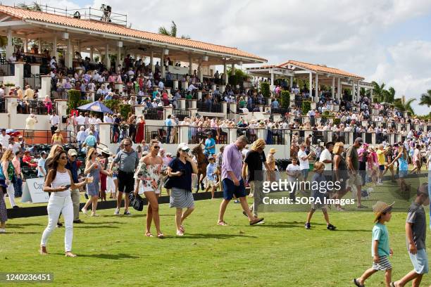 People seen walking on the field before the game starts. Pilot Polo vs La Elina Polo Team during U.S. Open Polo Championship 2022, Final at The...