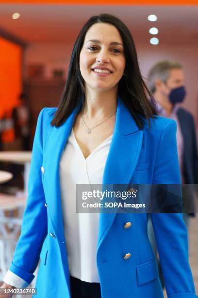 The leader of Ciudadanos party, Ines Arrimadas, is seen after a meeting of the Executive of Ciudadanos, at the National Headquarters of Cs, in Madrid.