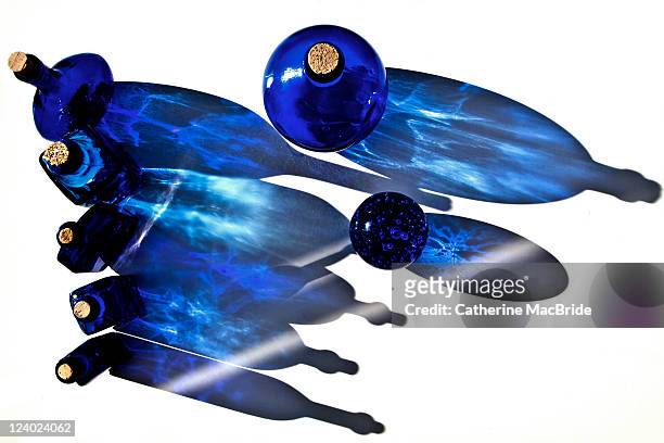 blue glass with blue shadows - catherine macbride stock pictures, royalty-free photos & images