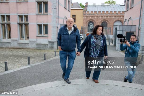 The accused Christian Van Eyken and Sylvia Boigelot arrive for the arrest session in the case of former politician Van Eyken and his partner...