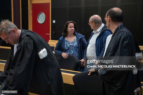 The accused Sylvia Boigelot and Christian Van Eyken pictured during the arrest session in the case of former politician Van Eyken and his partner...