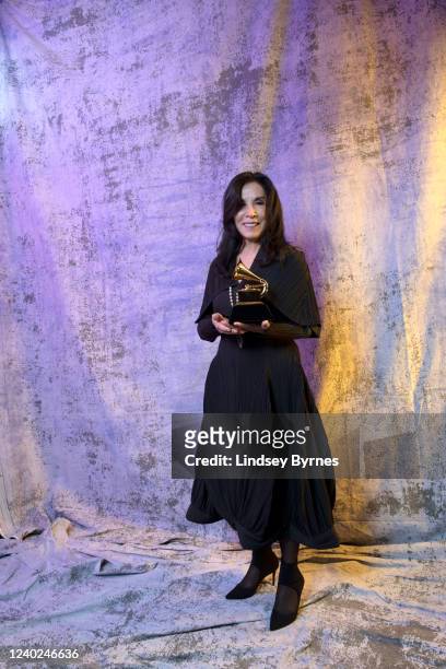 Olivia Harrison poses for a portrait during the 64th Annual Grammy Awards on April 3, 2022 in Las Vegas, NV.