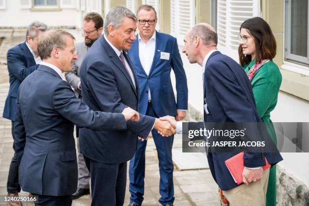 Flemish Minister President Jan Jambon pictured during a visit to SES satellite telecommunications service provider, part of an economic mission of...