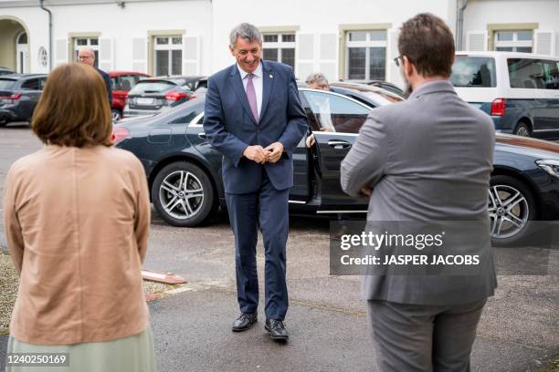 Flemish Minister President Jan Jambon as he arrives at a visit to SES satellite telecommunications service provider, part of an economic mission of...