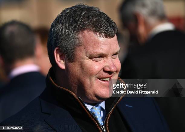 , Ireland - 26 April 2022; Trainer Gordon Elliott during the Punchestown Festival Champion Chase Day at Punchestown Racecourse in Kildare.