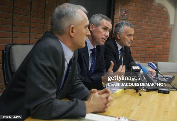 David Skuli, directeur départemental de la Sécurité Publique du 93, François Moulins, procureur de la République de Bobigny et Bernard Pasqualini,...