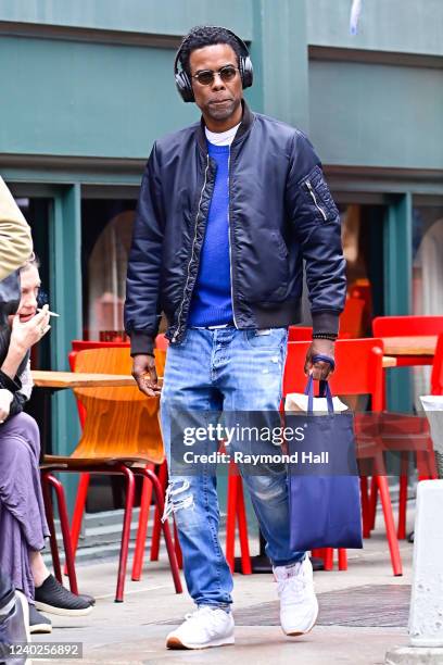 Chris Rock is seen in SoHo on April 26, 2022 in New York City.