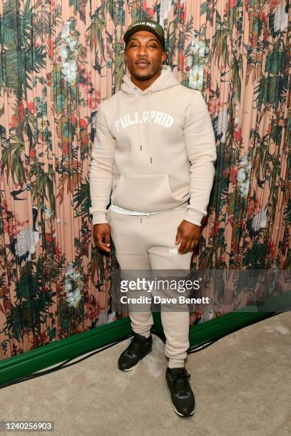 Ashley Walters attends an exclusive showcase of Ashley Walters' new EP "Test The Walters" at The Dorchester rooftop on April 26, 2022 in London,...