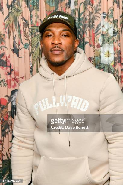 Ashley Walters attends an exclusive showcase of Ashley Walters' new EP "Test The Walters" at The Dorchester rooftop on April 26, 2022 in London,...