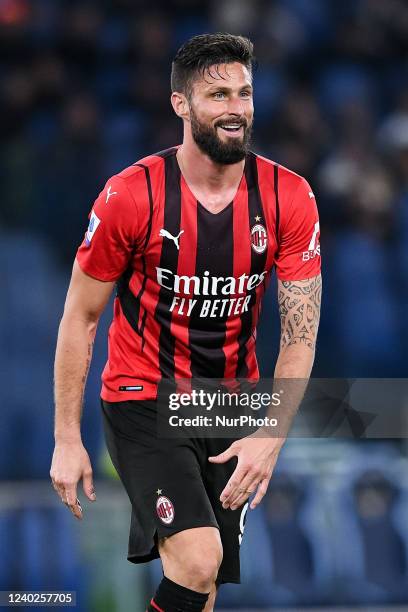 Olivier Giroud of AC Milan looks on during the Serie A match between SS Lazio and AC Milan at Stadio Olimpico, Rome, Italy on 24 April 2022.