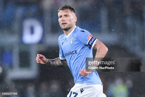 Ciro Immobile of SS Lazio during the Serie A match between SS Lazio and AC Milan at Stadio Olimpico, Rome, Italy on 24 April 2022.